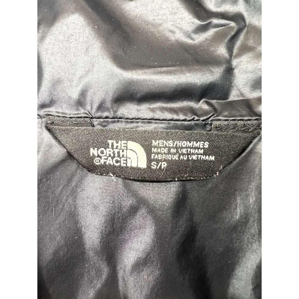 THE NORTH FACE Hoodie Jacket Mens Size S/P Full Zip‎ Black Leather Patch Logo
